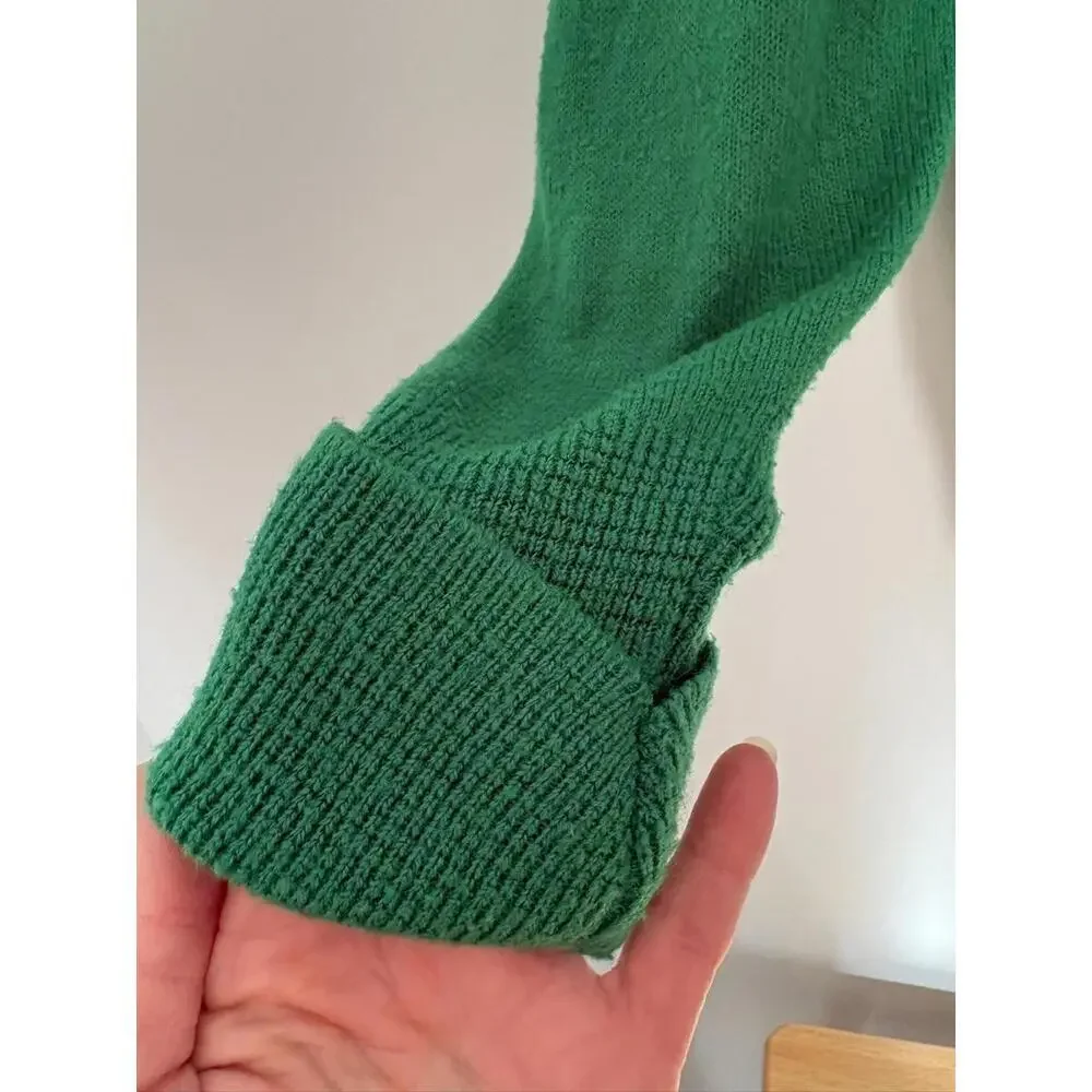Vintage Izod Lacoste Mens Kelly Green Knit V Neck Sweater Size Large